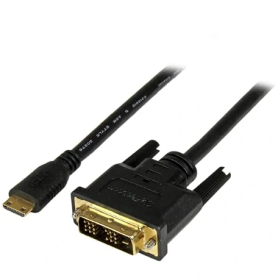 Image of StarTech.com 2m (6.6 ft) Mini HDMI to DVI Cable D (1920x1200p) 19 Pin Male Digital Monitor Adapter M/M (HDCDVIMM2M)