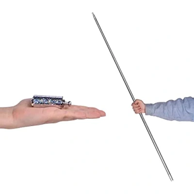 Image of 1pc Pocket Staff (Available Colors) Bo Appearing Cane Metal Magic Tricks Close Up Show Trick Props Appearing/Vanishing (silver, 150cm)