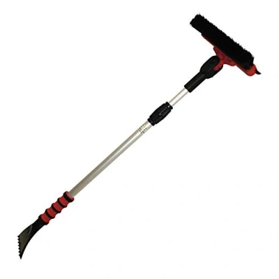 Image of Petex 4603 46030000 Snow Brush/Ice Scraper with Rubber Lip 90 Swivelling Telescopic Handle Bar 86 132 cm