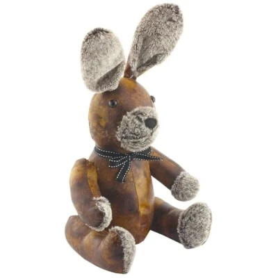 Image of Lesser &amp; Pavey Faux Leather Rabbit Doorstop, Brown, one Size