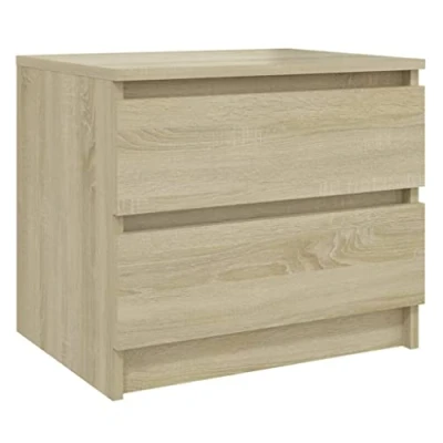 Image of vidaXL Bed Cabinet Home Bedroom Living Room Furniture Bedside Side Storage Space Nightstand Table Chipboard 50x39x43.5 cm Sonoma Oak