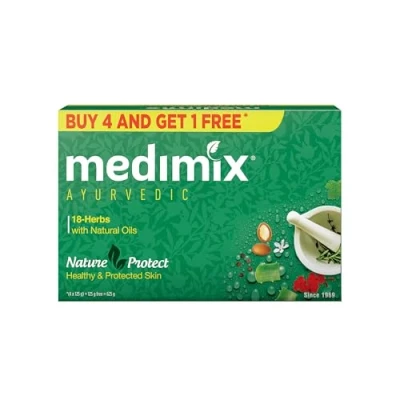 Image of Medimix Ayurvedic Classic 18 Herbs Soap, 125g (4+1 Super Saver Pack, Save Rs.40)