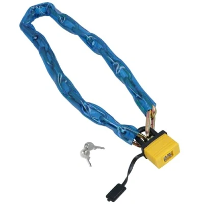 Image of Lock and Chain with Plastic Cover Heavy Duty Waterproof Padlock TE358