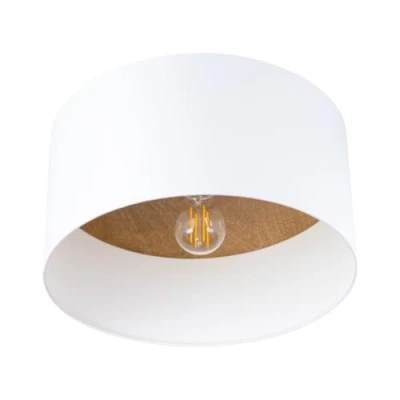 Image of Telesto Cylindrical Ceiling Light White, Brown