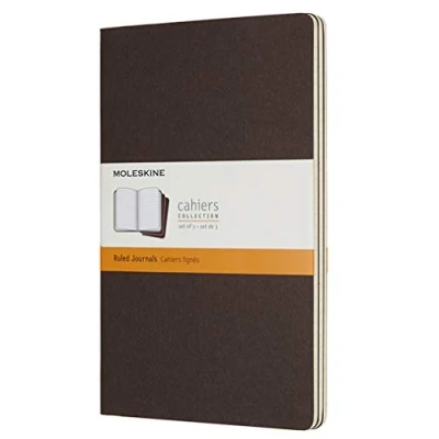 Image of Moleskine Large Ruled Cahier Journal Coffee Brown (Pack of 3)