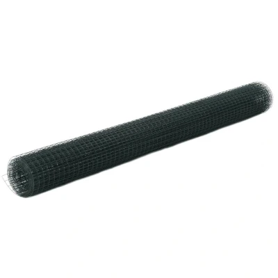 Image of vidaXL Chicken Wire Fence Steel with PVC Coating 10x1.5 m Green