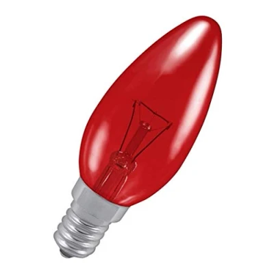 Image of Crompton Fireglow Candle 40W Red SES E14