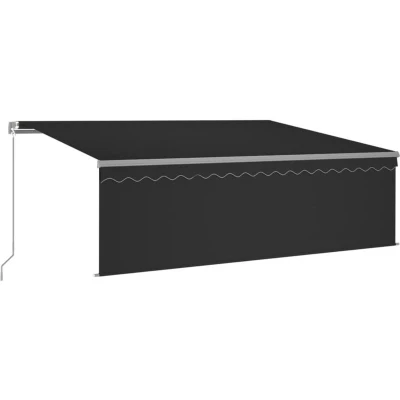 Image of vidaXL Manual Retractable Awning with Blind 4x3m Anthracite