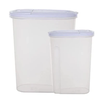 Image of STAR SUPPLIES Large 5 Litre Plastic Airtight Dry Food, Cereal, Storage Container Set (Set Of 2)