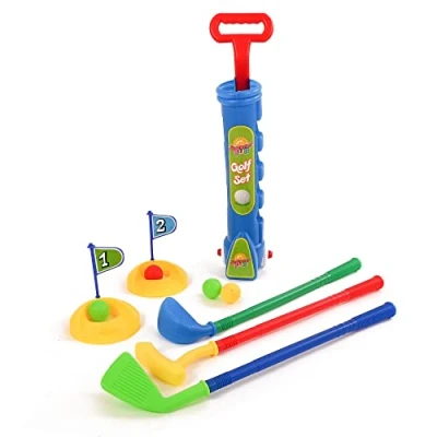 Image of Childs Junior Golf Caddy Set Balls Trolley Garden Game Outdoor Games Toy