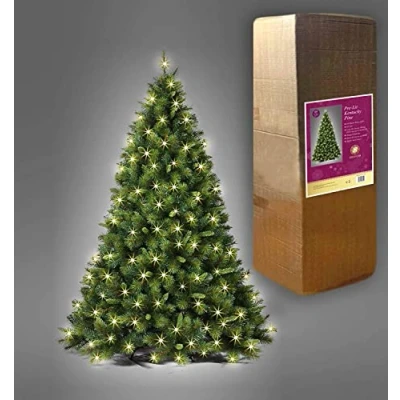 Image of SHATCHI 4Ft 8Ft Pre Lit Kentucky Pine Luxurious Artificial Green Christmas Tree Bushy Xmas Holiday Home Decoration With Long life Energy Saving Warm White LED Lights Last Up To 50,000 hrs, PVC, 6Ft