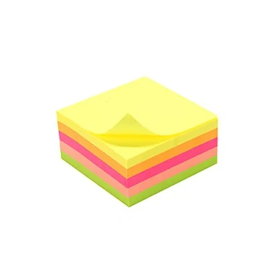 Image of 5 Neon Coloured Reusable Notepad 250 Sheets 50x50mm