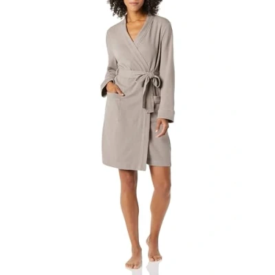 Image of Amazon Essentials Women&#039;s Lightweight Waffle Mid Length Robe (Available in Plus Size), Smokey Grey, M