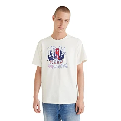 Image of Desigual Men&#039;s CAM_David,1001 T Shirt, White, S