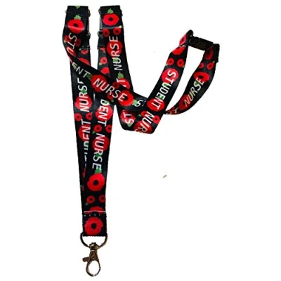 Image of 20mm Poppy Student Nurse Lanyard with 3 Point Safety Breakaway…