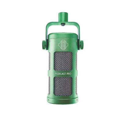 Image of SONTRONICS PODCAST Professional Dynamic Mic for Podcast, Broadcast, Streaming, Gaming &amp; VC XLR Connection, No phantom Power Required Lifetime Microphone Warranty Designed Built in UK Green