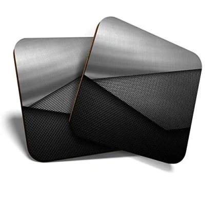 Image of 2 x Square Coasters Funky Black Gaming Cork Backed Home Kitchen Accessory Tea Coffee Mug Mat #39684