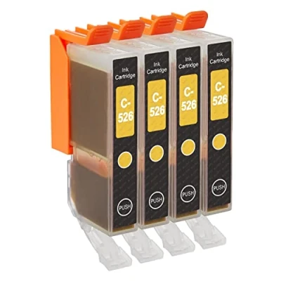 Image of Go Inks 4 Yellow Ink Cartridges to replace CLI 526Y Compatible/non OEM for PIXMA Printers