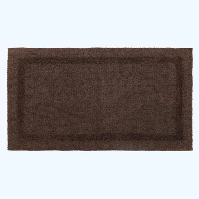 Image of HOMESCAPES Bath Mat, Luxury 1600gsm Extra Soft 100% Cotton, Reversible Bathroom Mats Non Slip, Washable, Super Absorbent, Quick Dry, Chocolate Brown Rug, 50 x 80 cm