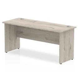 Image of Impulse 1600 x 600mm Straight Desk Grey Oak Top Panel End Leg