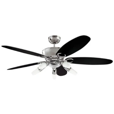 Image of Westinghouse 72559 Arius Five Light 132 cm Blade Indoor Ceiling Fan, Chrome Finish with Opal Frosted Glass