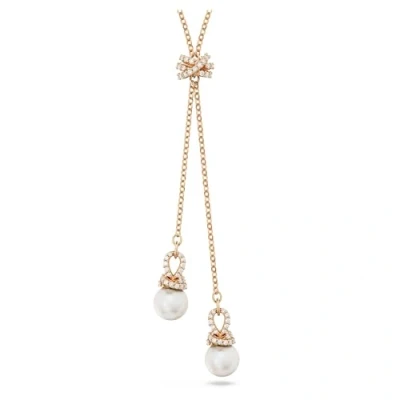 Image of Swarovski Originally Y Shape Necklace, White Crystals and Rose Gold Tone Setting, from the Collection