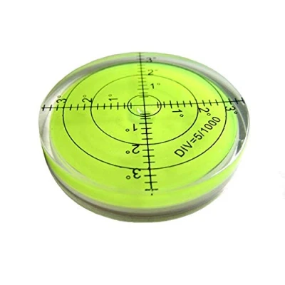 Image of umei High Precision Horizontal Bubble Acrylic Case Bullseye Spirit Surface Level Round Inclinometers for Surveying Instruments and Tribrachs, 60mm,Accuracy 15&#039;/2 (Green) 60x12mm