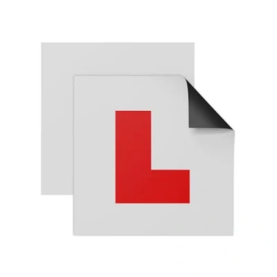 Image of TMS L Plates Fully Magnetic Made in the UK 2 Pack Learner For Car with Strong Magnet Backing Easy to Attach and Remove Learning Drivers, DVLA Approved [L Plates, Regular]