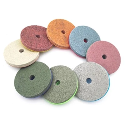 Image of SHDIATOOL 8pcs/Set 4 inches Sponge Polishing Pads Stone Sanding disc for Soft Marble Artificial Terrazzo(S1)