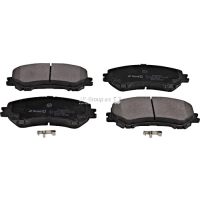 Image of 410277562R, 410601596R Brake pad set JP GROUP 4063604810 Front Axle with acoustic wear warning NISSAN: Qashqai 2, X Trail, RENAULT: Kadjar