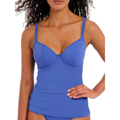 Image of Freya Jewel Cove Tankini Top Plain Azure Blue 36D