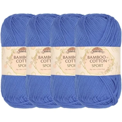 Image of JubileeYarn Bamboo Cotton Sport 4 Ply Yarn 50g/Skein Dynasty Blue Skeins