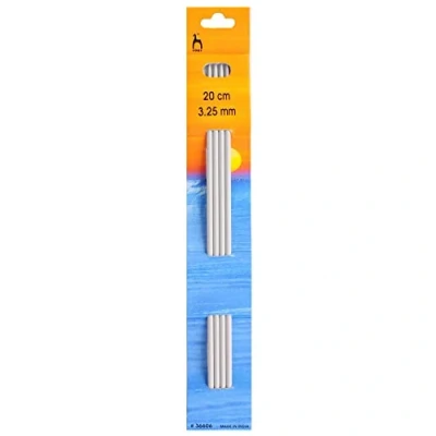 Image of Pony P36606 Double Ended Knitting Pins, Aluminium, Multi Colour, 3.25mm