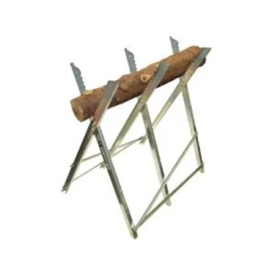 Image of Chainsaw Galvanised Metal Saw Horse Loghorse for Sawing