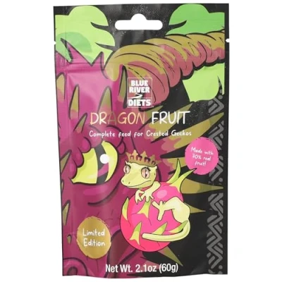 Image of Blue River Diets Complete Crested Gecko Food Dragon Fruit 60g All Natural Made in the UK LIMITED EDITION