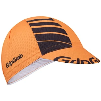 Image of GripGrab Lightweight Summer Cycling Cap UV Protection Under Helmet Visor Mesh Hat Thin Breathable SPF Bicycle Headwear Orange/Black