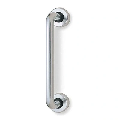 Image of 12&quot; Door Pull Handle &#039;D&#039; Round Bar Aluminium SAA 305mm x 19mm Rear/Face Fix