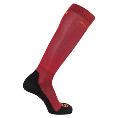 Image of Salomon 1 Pair of Unisex High Socks, QST Model, Polypropylene/Polyamide, Size S (3.5 5), Red (Cherry Tomato/Valiant Poppy), LC1247900