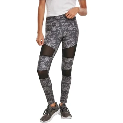 Image of Urban Classics Women&#039;s Ladies Tech Leggings Comfortable Sport Pants, Stretchy Workout Trousers with Military Print and Mesh Inserts, Regular Skinny Fit, Dark Digital camo, M
