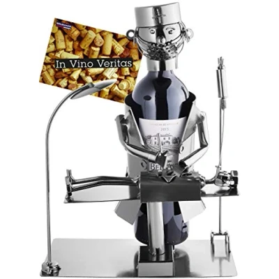Image of BRUBAKER Wine Bottle Holder Surgeon Metal Sculpture including Gift Card