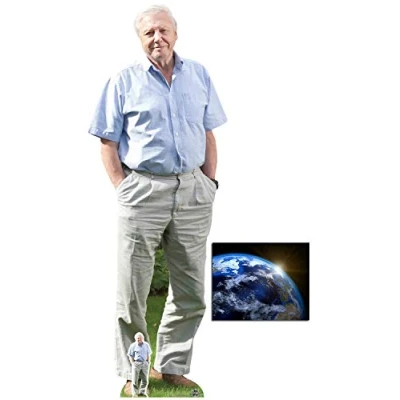 Image of BundleZ 4 FanZ David Attenborough Lifesize and Mini Cardboard Cutout Fan Pack, 178cm x 63cm Includes 8x10 Star Photo