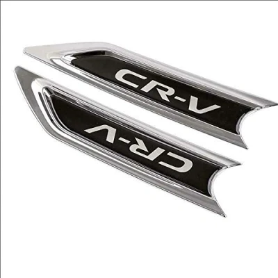 Image of ABS Chrome Body Side Hood Emblem Trims For Honda CRV 2017 2019