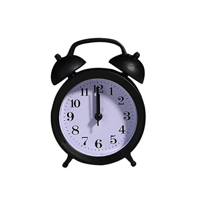 Image of Twin Bell Alarm Clock, Loud Mechanical Wind Up Clock for Bedroom Office Easy to Read, Black