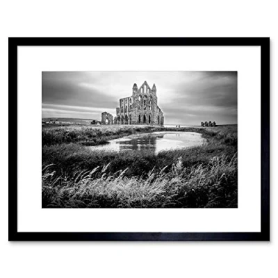 Image of Wee Blue Coo Photo Landscape Whitby Abbey England Framed Wall Art Print