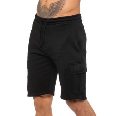 Image of 989Zé ENZO Mens Shorts Cargo Combat Casual Fleece Gym Training Jogger Half Pants with Pockets EZSC602 Short Black L
