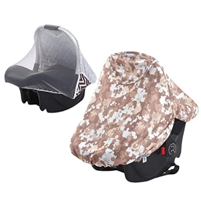 Image of 2 in 1 Universal Baby Car Seat Sunshade Insect Mosquito Net Canopy UV Sun Protection Blackout Cover Infant Carrier for Maxi COSI Cabriofix Cybex Silver Cross and More