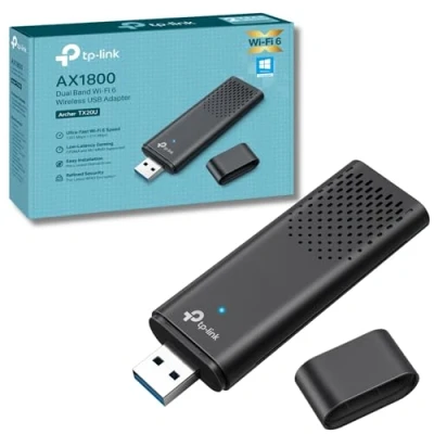Image of TP Link AX1800 Dual Band Wi Fi 6 Wireless USB Adapter, dongle, SuperSpeed 3.0, MU MIMO, Low Latency Gaming, Supports Windows 10/11, Highly Secure WPA3, Easy Setup (Archer TX20U)