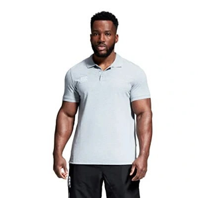 Image of Canterbury Men&#039;s Waimak Cotton Polo Shirt Rugby Casual Top For Long Lasting Comfort, Classic Marl, M