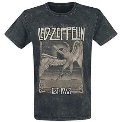 Image of Paradiso Clothing LED Zeppelin Faded Falling Print Tshirt, Women&#039;s, Size: XL, Black