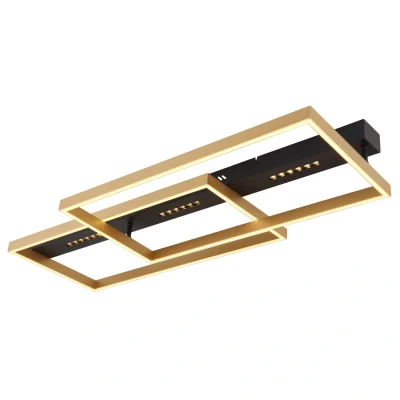 Image of Luffy 90x40cm Integrated LED Semi Flush Ceiling Light Matt Black 3000K